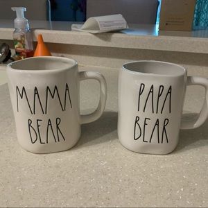 Rae Dunn Mama Bear and Papa Bear mug set
